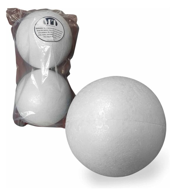 MT Products White Foam Balls - Polystyrene Balls for Arts and Crafts, Perfect for DIY Projects, Decorations, and School Crafts