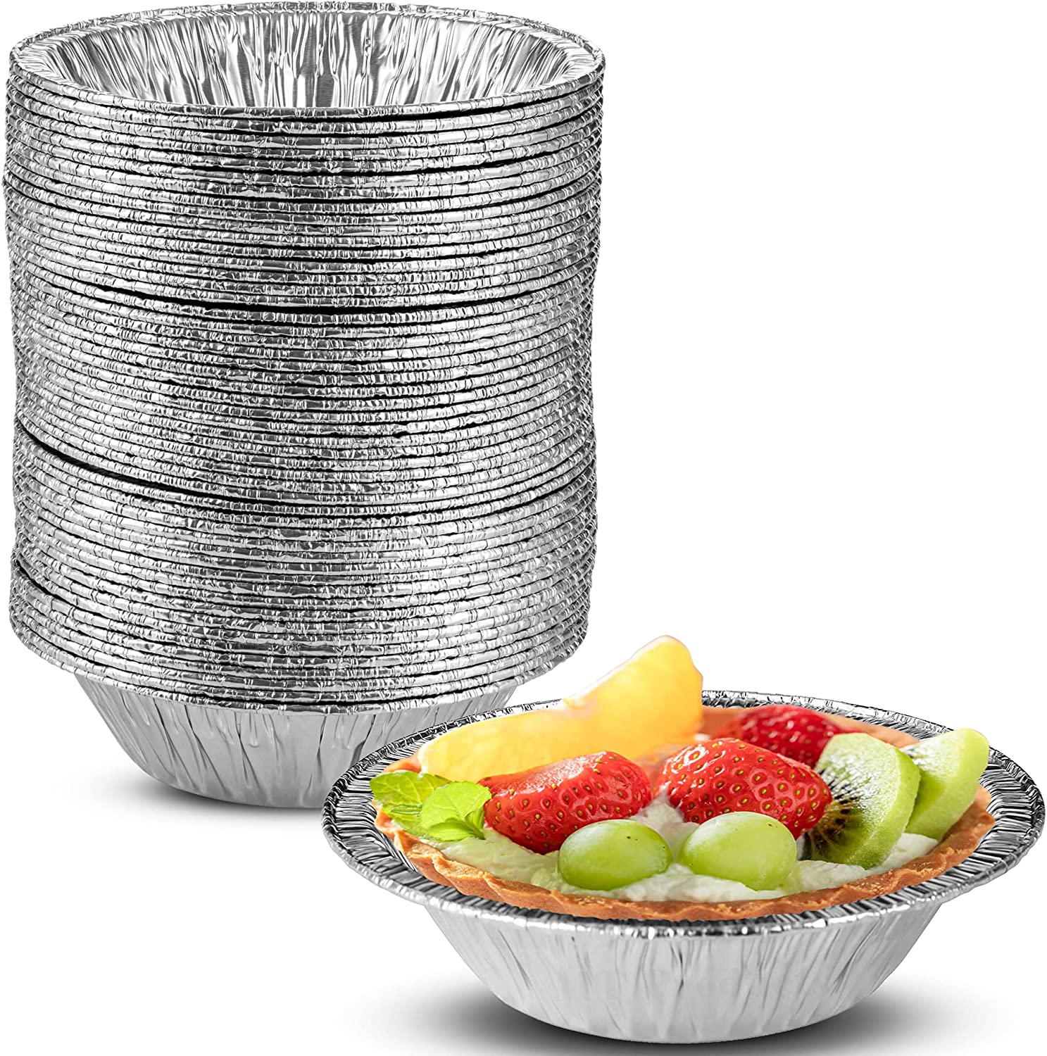 40 Pcs Baking Tin Disposable Pie Dishes Small Pan Food Trays Tart
