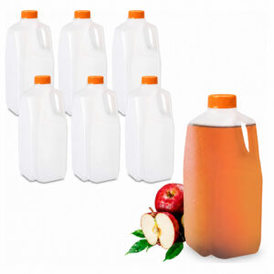 MT Products Empty HDPE Plastic Juice Bottle 64 oz with Tamper Evident Caps - Bottles and Caps, Ideal for Storing Juice or Milk