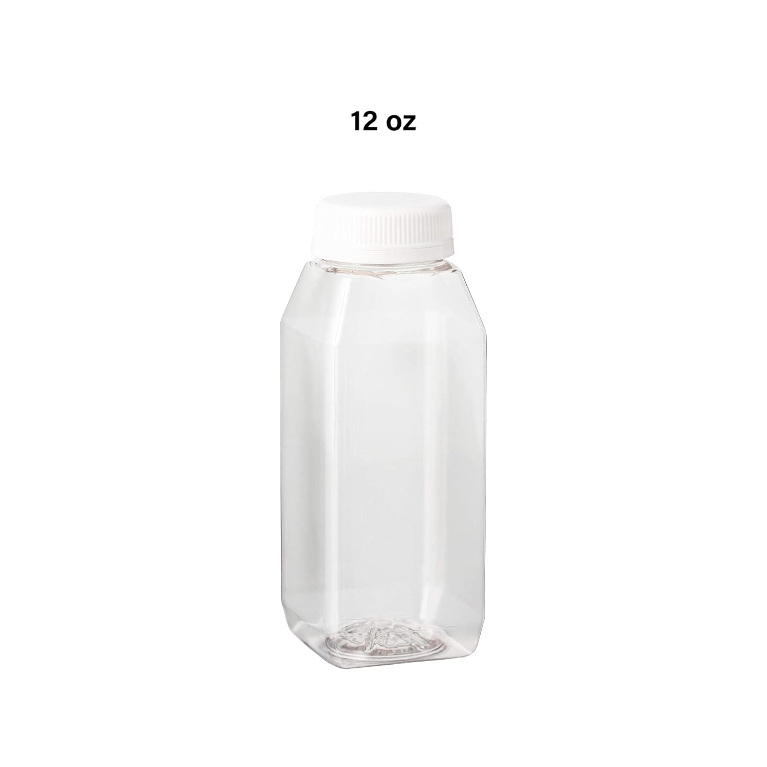 40 PACK] 12 OZ Clear Square Plastic Juice Bottles with Tamper Evident Caps  - Cold Pressed - Smoothie Bottles - Ideal for Juices, Milk, Smoothies,  Picnic's, Meal Prep Juice Containers by EcoQuality 