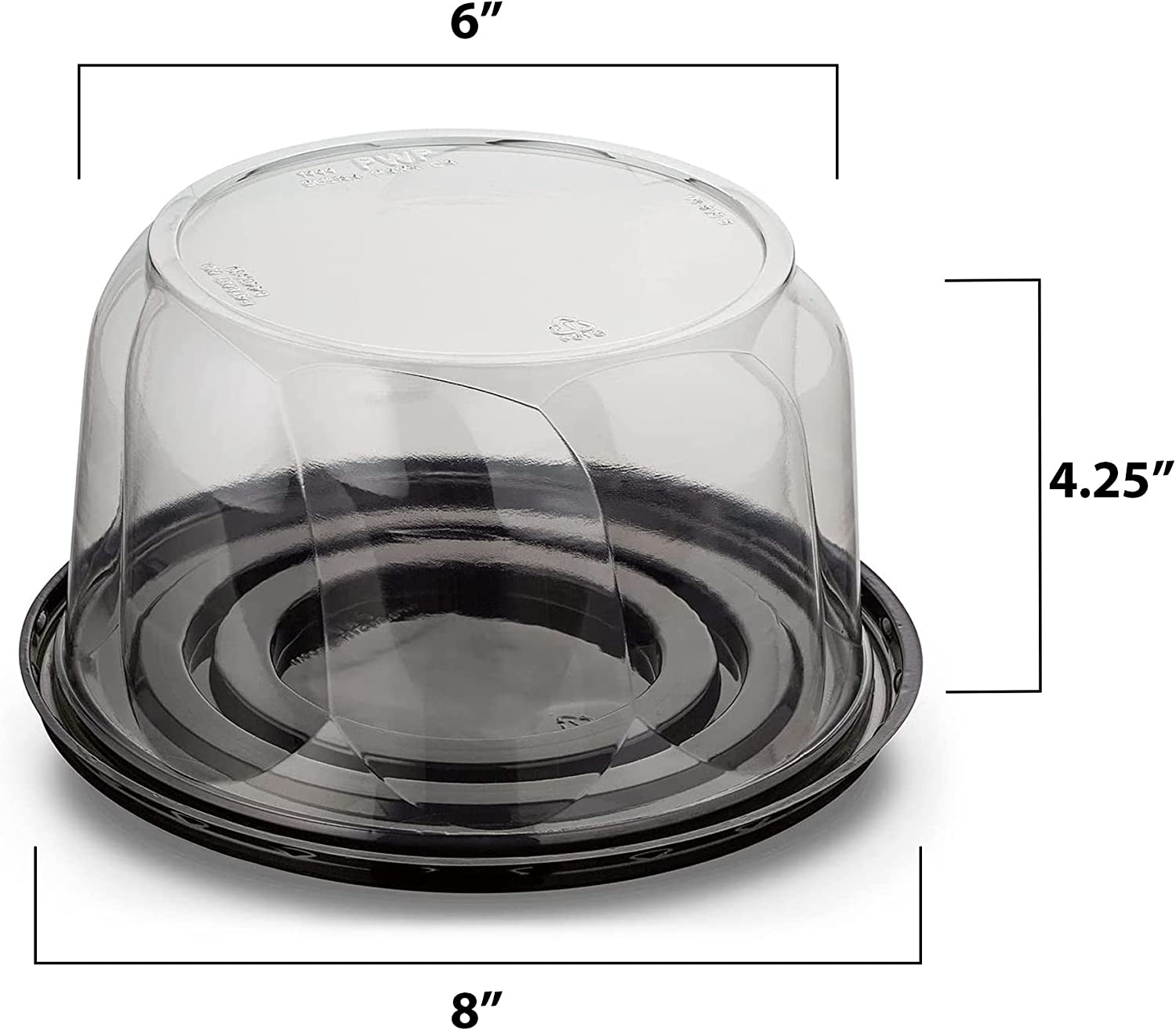 MT Products PET Plastic Cake Container with Clear Dome Lid for Optimal  Product Visibility (Pack of 5) - Made in the USA - MT Products