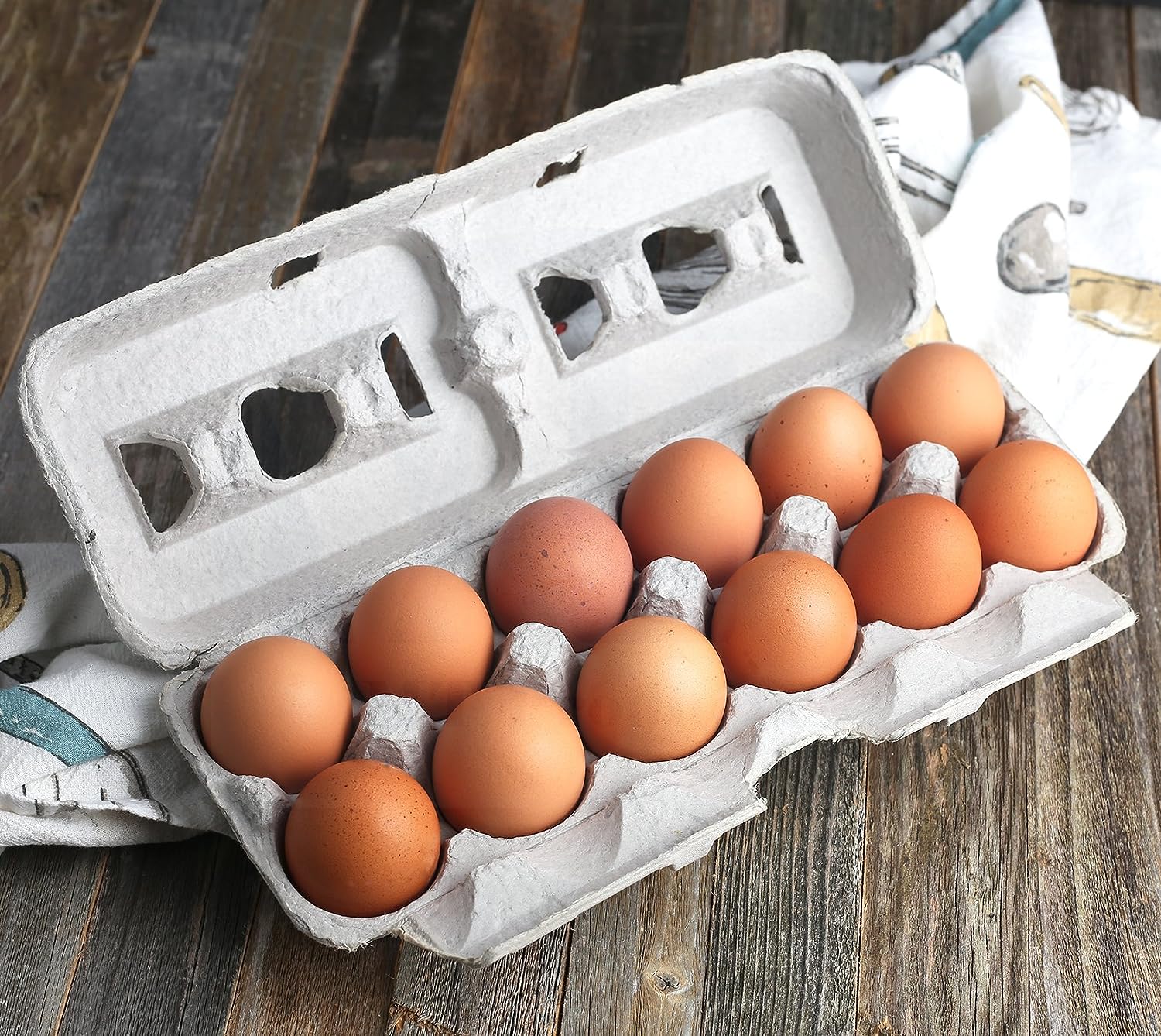 MT Products Printed Natural Pulp Large Egg Cartons (Holds 1 Dozen eggs) - 15