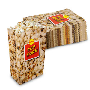 MT Products Popcorn Bags for Party - Vibrant and Colorful Paper Popcorn Holders, Perfect for Carnivals, Circus Events, and Parties - Pack of 50