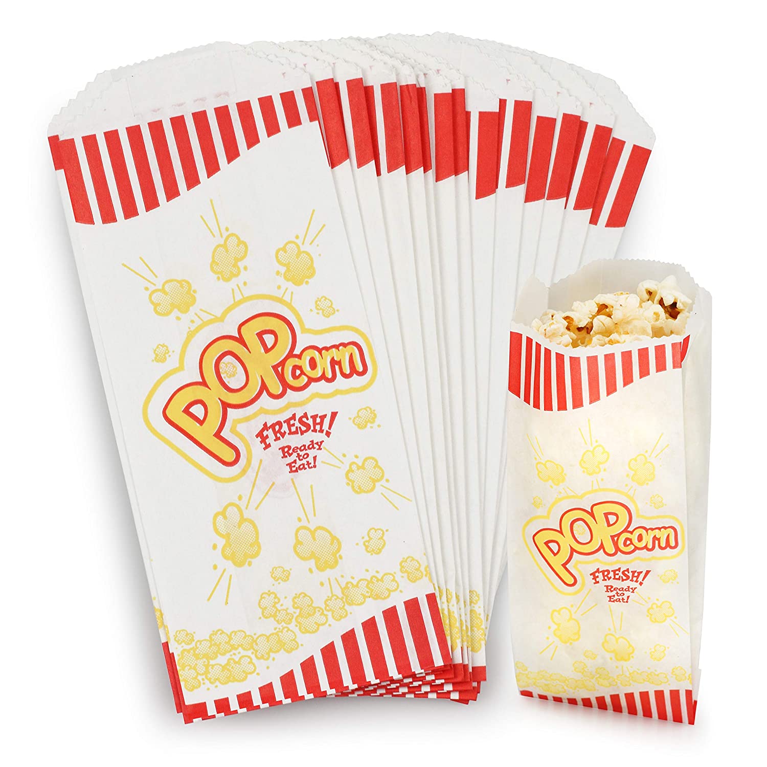 MT Products 1 oz Small Paper Popcorn Bags/Party Bags - Pack of 100 - MT ...