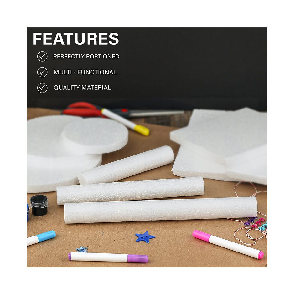  White Hard EPS Craft Foam Rods 2” Diameter 10” Length Great for  Art-in-Crafts Projects by MT Products (8 Pieces) - Made in The USA : Arts,  Crafts & Sewing