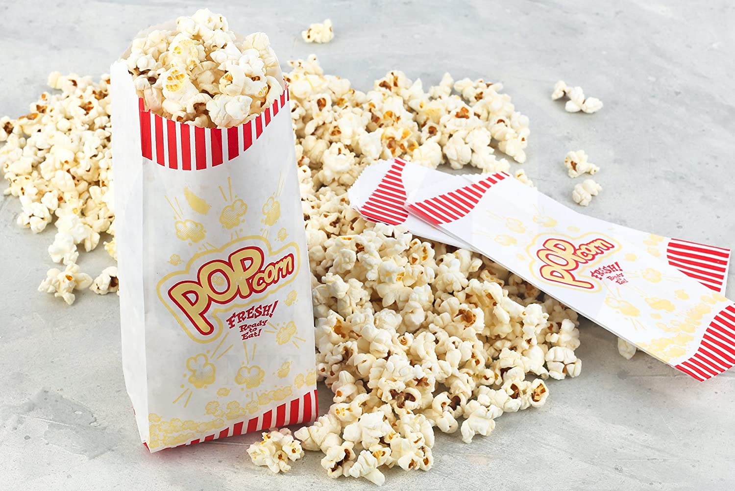 Single Packet Popcorn MT Products 1 Ounce Paper Popcorn Bags - 100 Pieces - MT Products