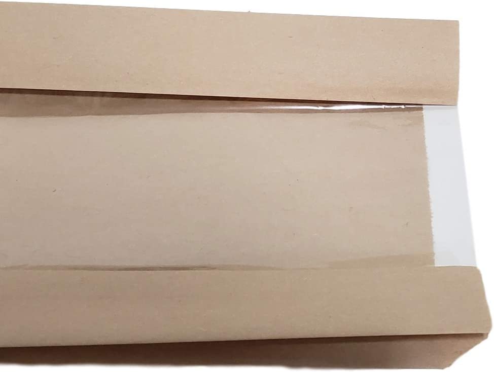 MT Products Brown Breathable Paper Bread Bag with Clear Window 6.5