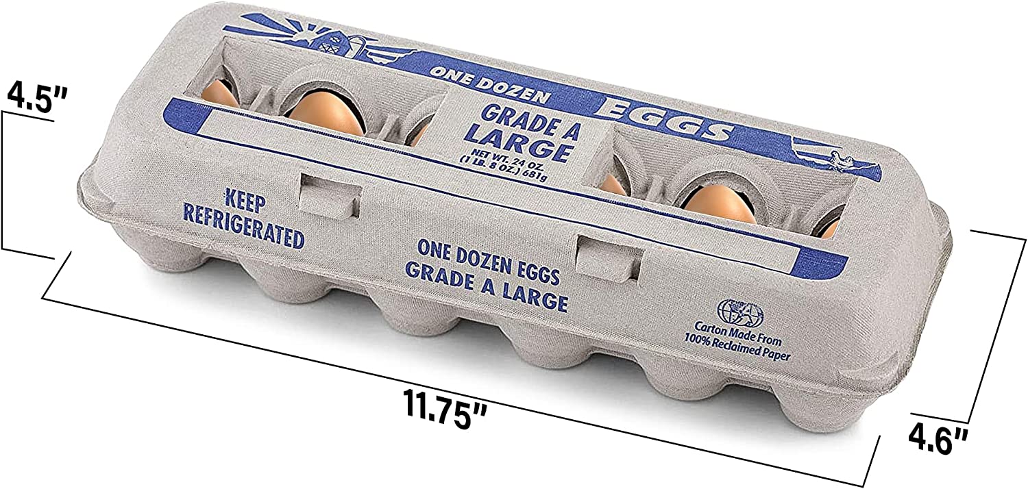 MT Products Printed Natural Pulp Jumbo Egg Cartons (Holds 1 Dozen eggs) (15 cartons)