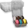 MT Products Plastic Container with barlock closure and hinged lid, designed to hold 6 donuts or 12 cookies. This pack of 20 containers ensures optimal freshness for baked goods with a secure, airtight seal. Ideal for bakeries, parties, and takeout. Clear plastic construction for easy visibility