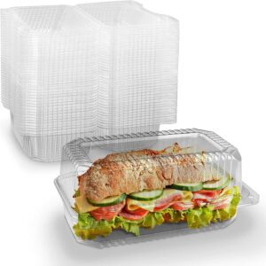 MT Products 16 oz Clear Pet Plastic Salad Container with Lid - Pack of 30