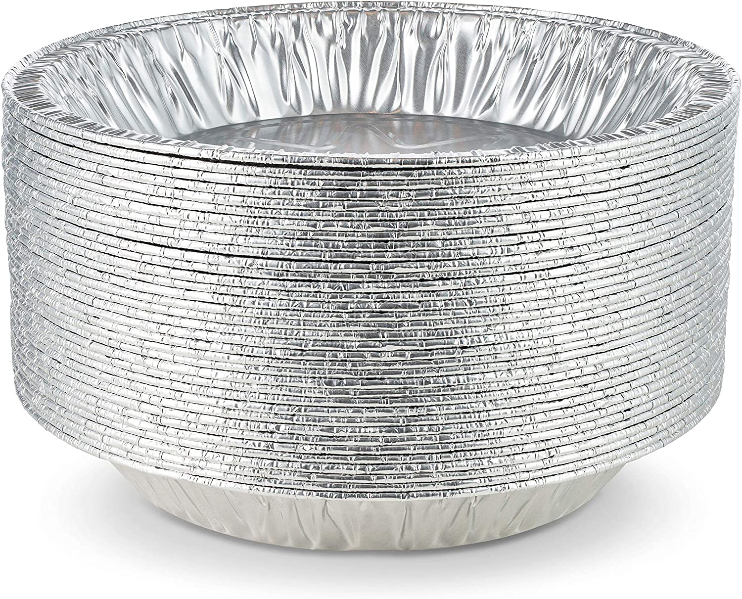 MontoPack 9” Aluminum Foil Pie Pans | Round Disposable Containers with  Angled Walls for Tart Baking, Storing, Serving & Reheating | Freezer and  Oven