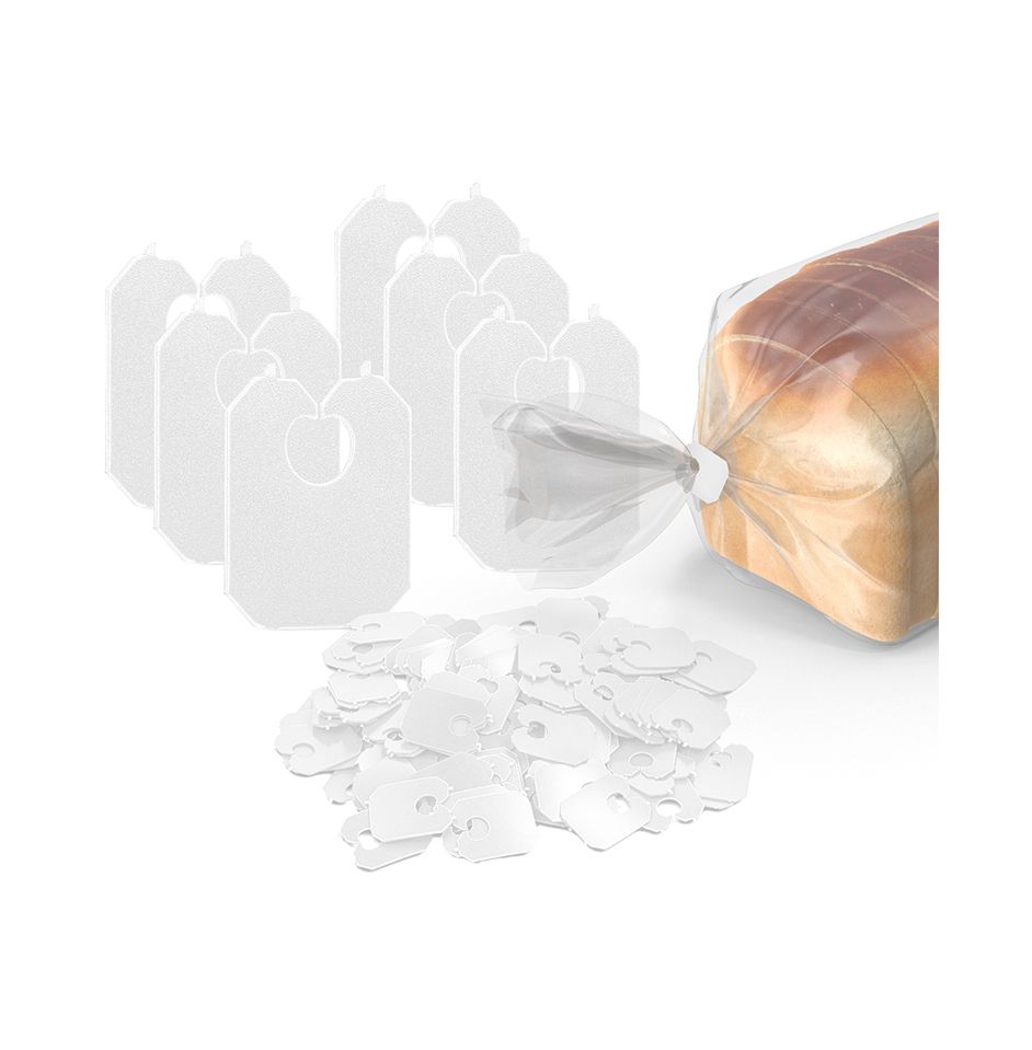  White Plastic Bread Clips 7/8 x 1 1/8 inches - Disposable Bread  Tie by MT Products (100 Pieces) : Home & Kitchen