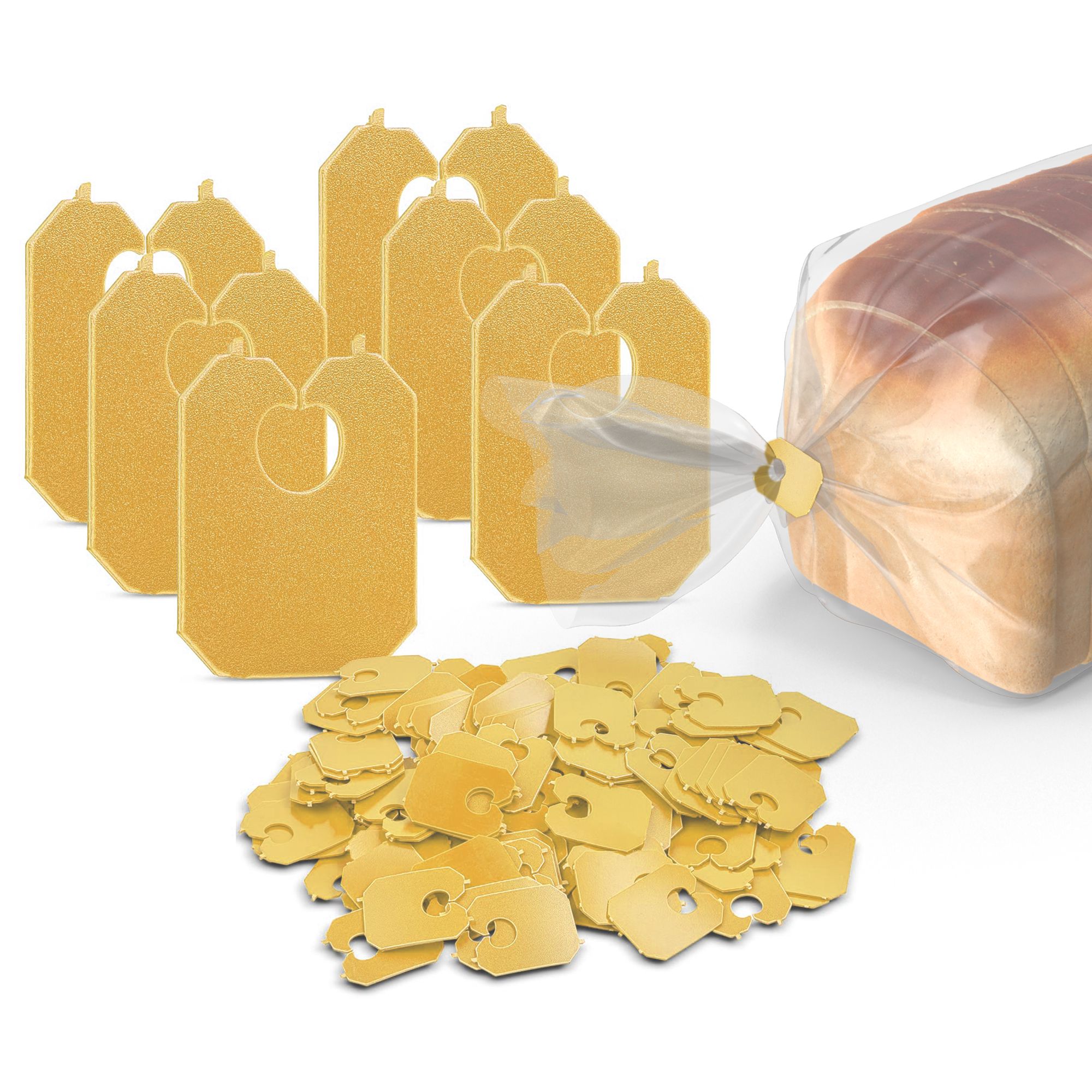 White Plastic Bread Clips 7/8 x 1 1/8 inches - Disposable Bread Tie by MT  Products (100 Pieces)