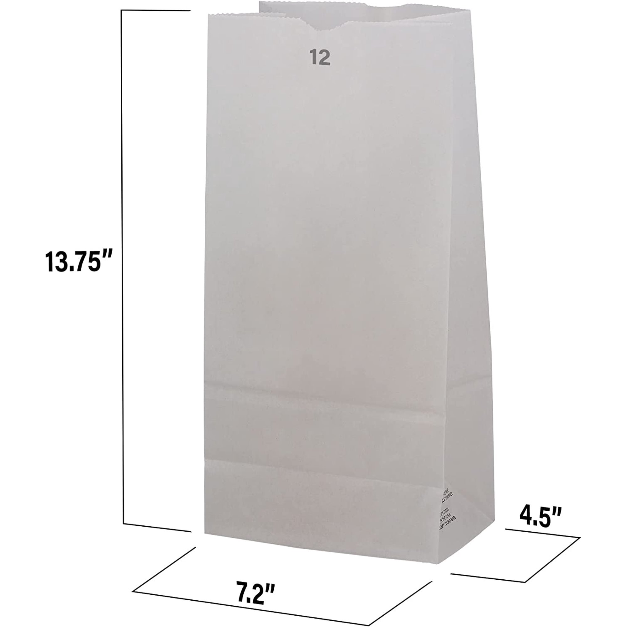 MT Products 12lb Strong and Durable White Paper Bag - 50 Pieces