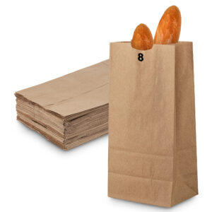 MT Products Brown Paper Lunch Bags 8 lb - Disposable Kraft Paper Bags for Food and Takeout - Pack of 1000