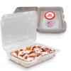 MT Products Clear Deep OPS Clamshell Take Out Containers 10.5 x 8.37 x 2.87 – Disposable Plastic Dessert and Food Containers with Hinged Lids – Pack of 20 for Bakery, Deli, and Catering Use