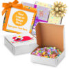MT Products custom printed candy gift boxes – white candy boxes with personalized logo for candy, chocolates, treats, party favors, wedding favors, events, and gift packaging (pack of 5) – made in the USA