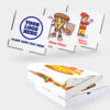 MT Products custom printed personal pizza boxes 8 x 8 x 1.75 inches – white corrugated pizza boxes with personalized logo or text for personal pizzas, cookies, mini pies, charcuterie, takeout, and branded packaging – made in the USA